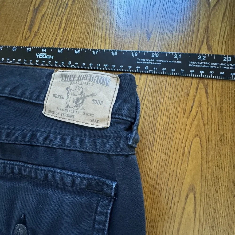 True Religion Black Straight Flap Pocket Cut-Off‎ Cotton Bermuda Shorts Men's 38